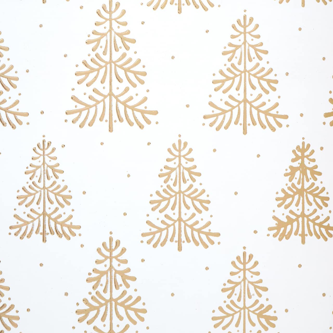 30" x 24ft. White with Gold Christmas Tree Foil Gift Wrap by Celebrate It™
